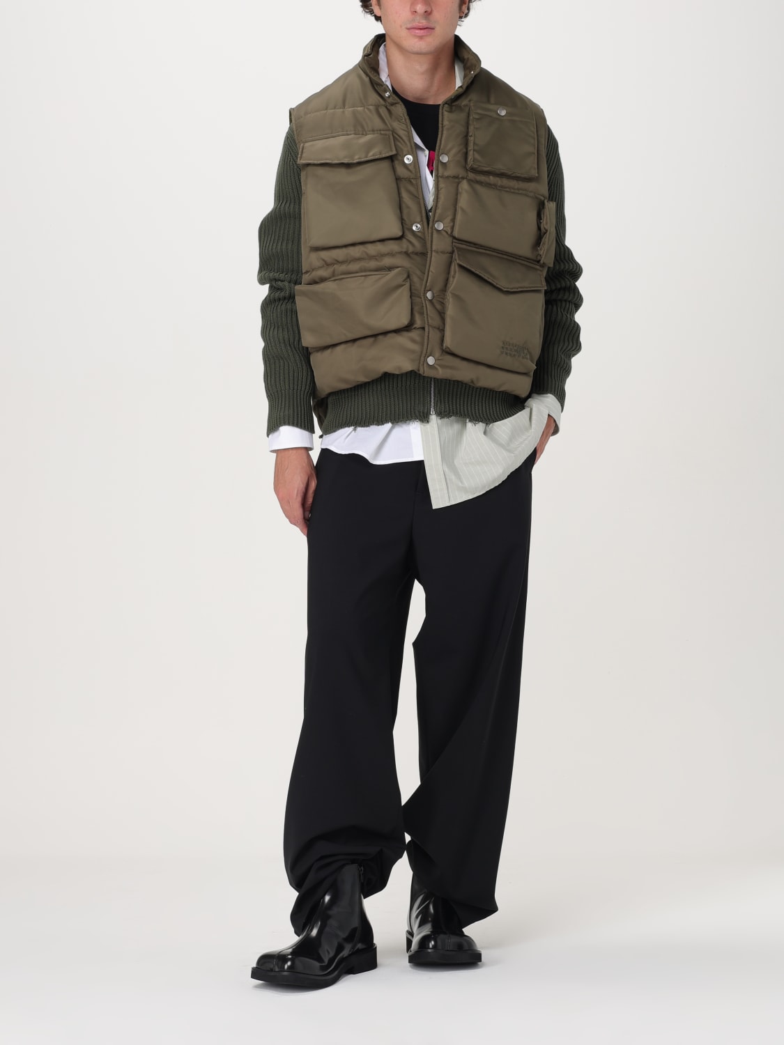 MM6 MAISON MARGIELA CARDIGAN: MM6 Maison Margiela zip-up cotton cardigan, Green - Img 2