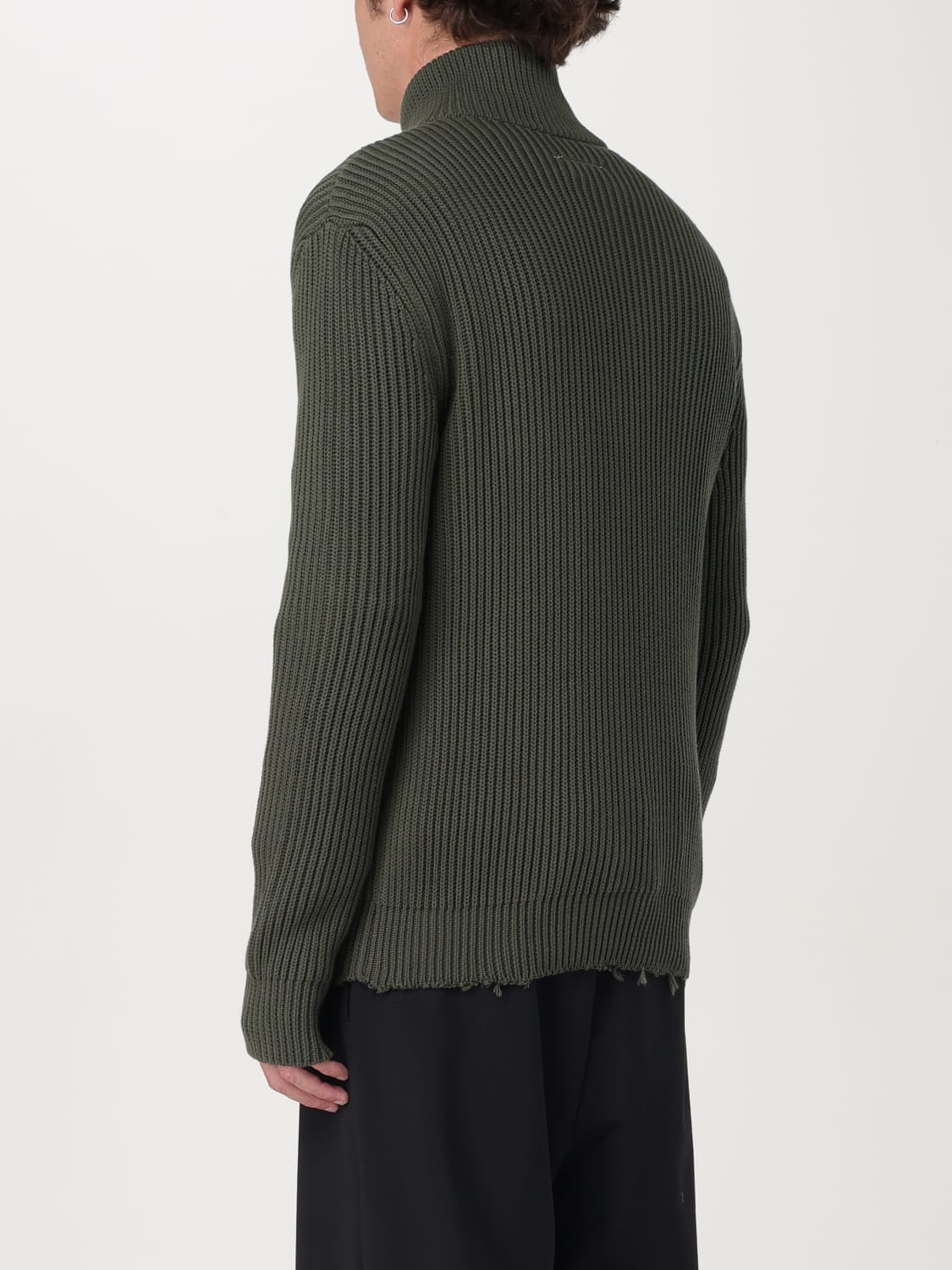 MM6 MAISON MARGIELA CARDIGAN: MM6 Maison Margiela zip-up cotton cardigan, Green - Img 3