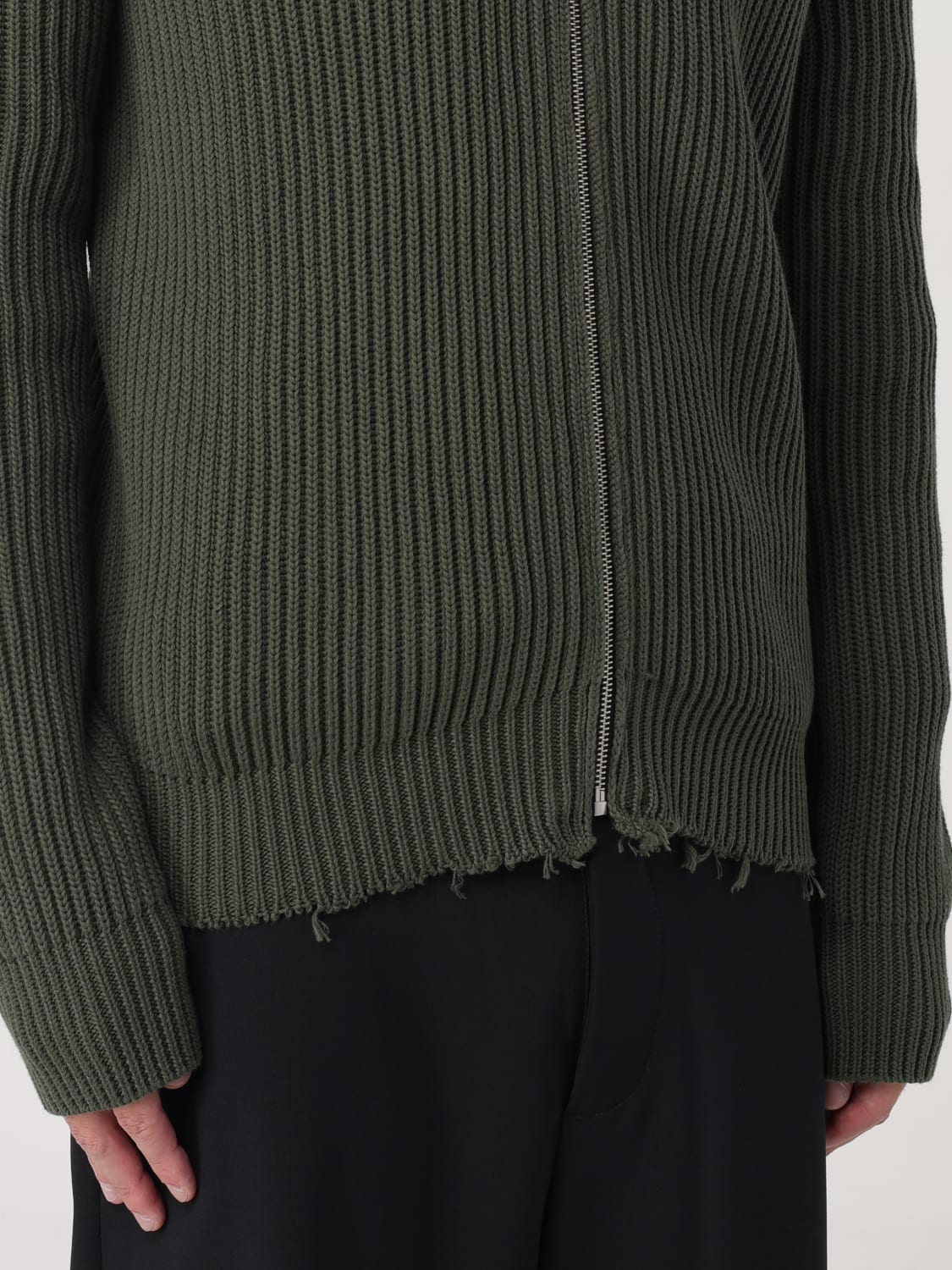 MM6 MAISON MARGIELA CARDIGAN: MM6 Maison Margiela zip-up cotton cardigan, Green - Img 5