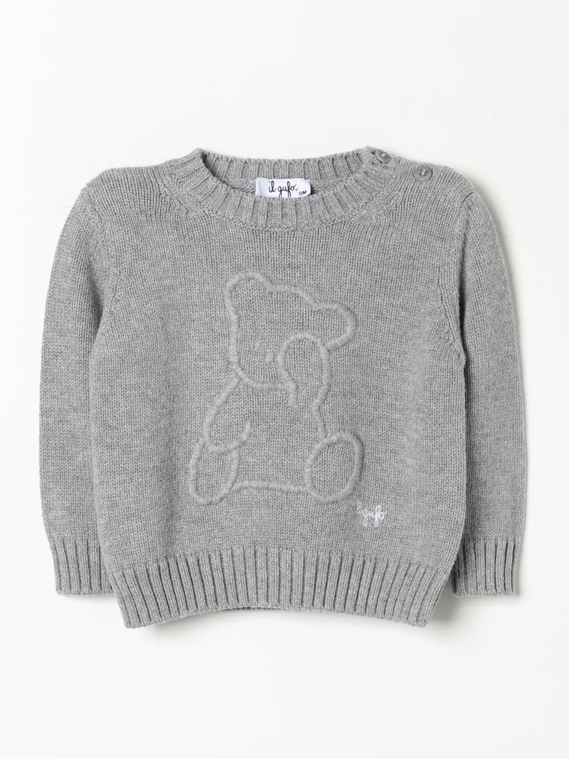 IL GUFO SWEATER: Sweater kids Il Gufo, Grey - Img 1