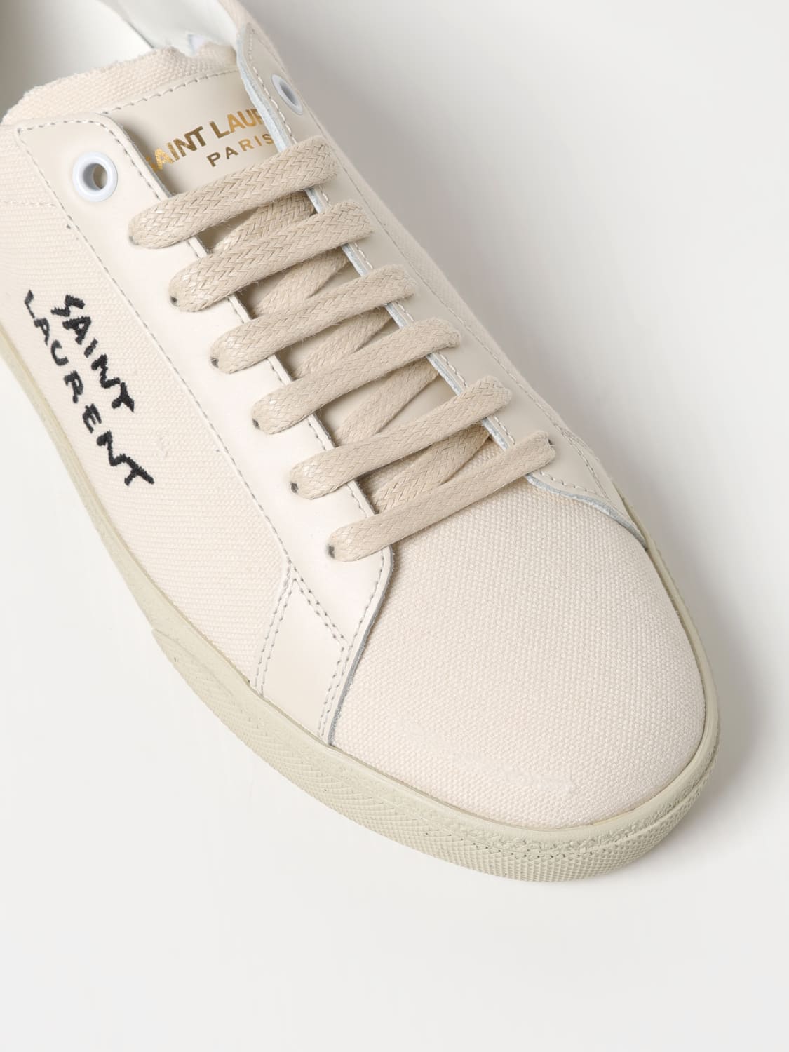 SAINT LAURENT SNEAKERS: Sneakers Saint Laurent in pelle , Bianco - Img 4