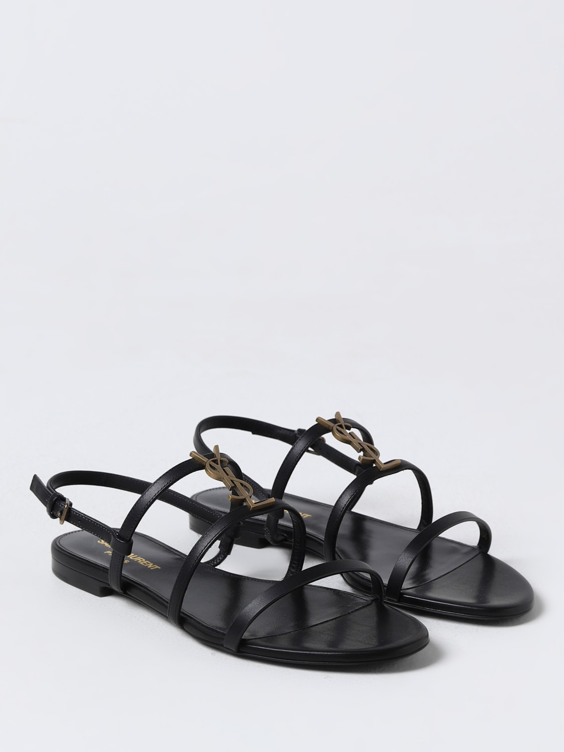 SAINT LAURENT SANDALI BASSI: Scarpe donna Saint Laurent, Nero - Img 2