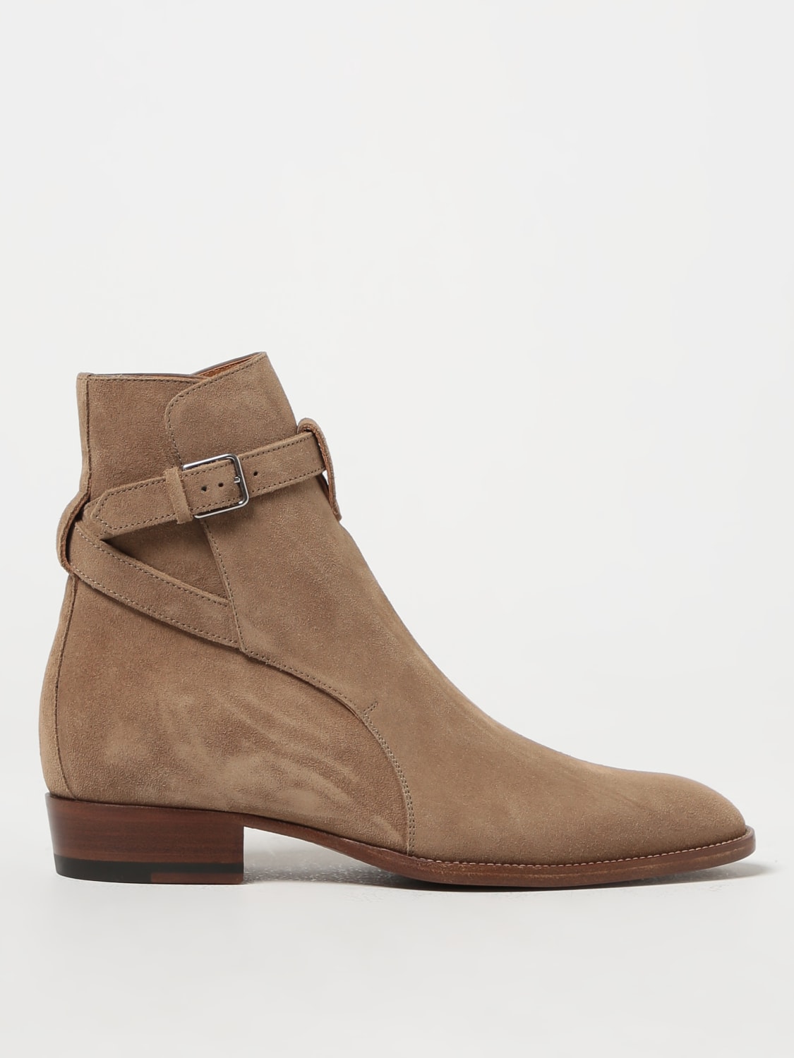 SAINT LAURENT BOOTS: Flat shoes man Saint Laurent, Beige - Img 1