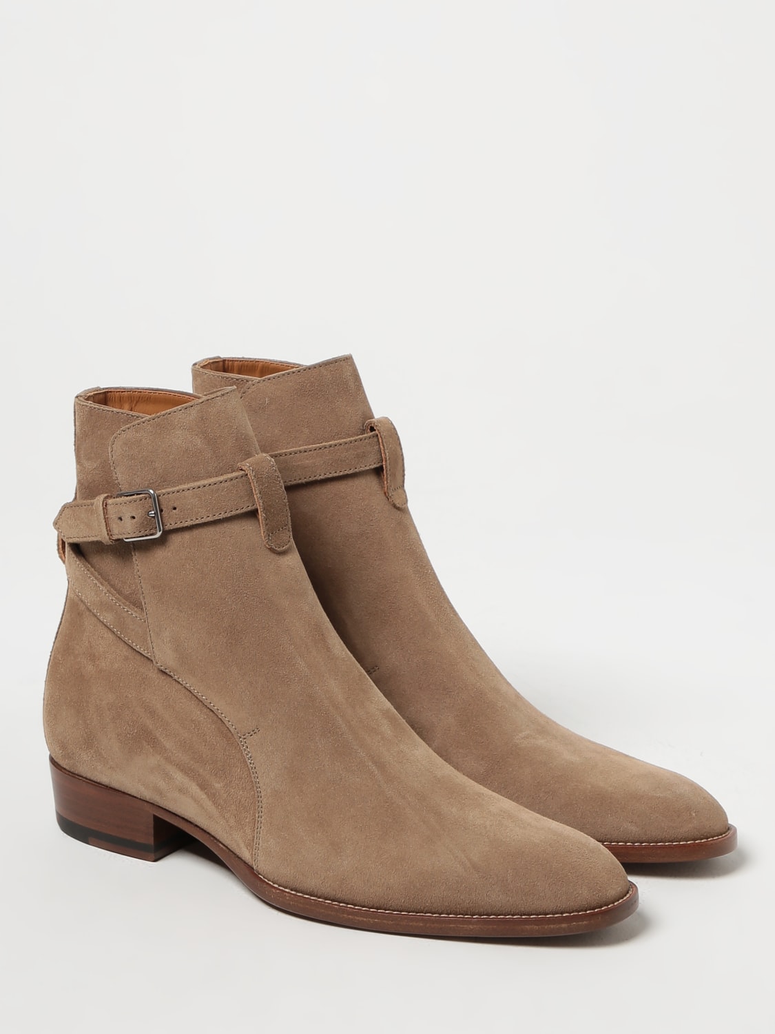 SAINT LAURENT BOOTS: Flat shoes man Saint Laurent, Beige - Img 2