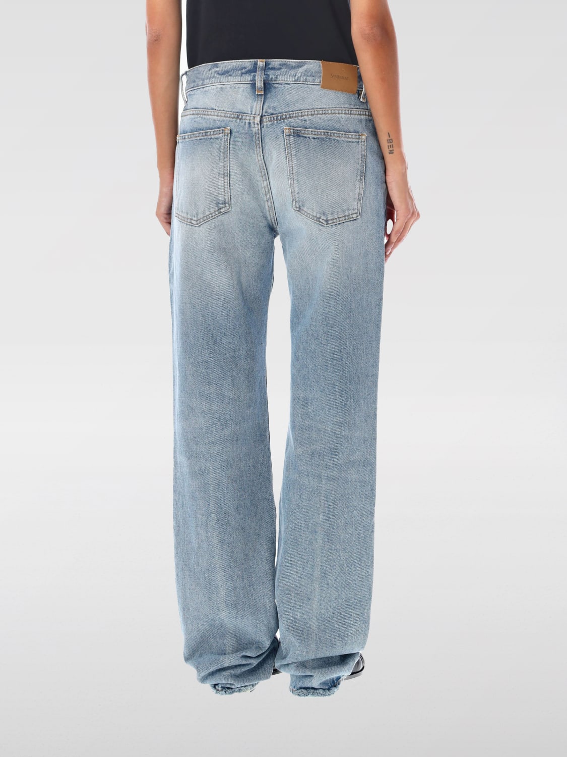 SAINT LAURENT JEANS: Jeans woman Saint Laurent, Gnawed Blue - Img 2