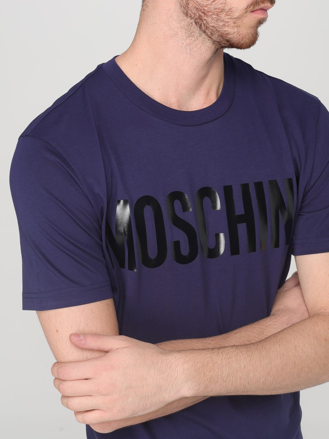 MOSCHINO COUTURE T-SHIRT: T-shirt Moschino Couture in cotone con stampa logo , Blue - Img 5