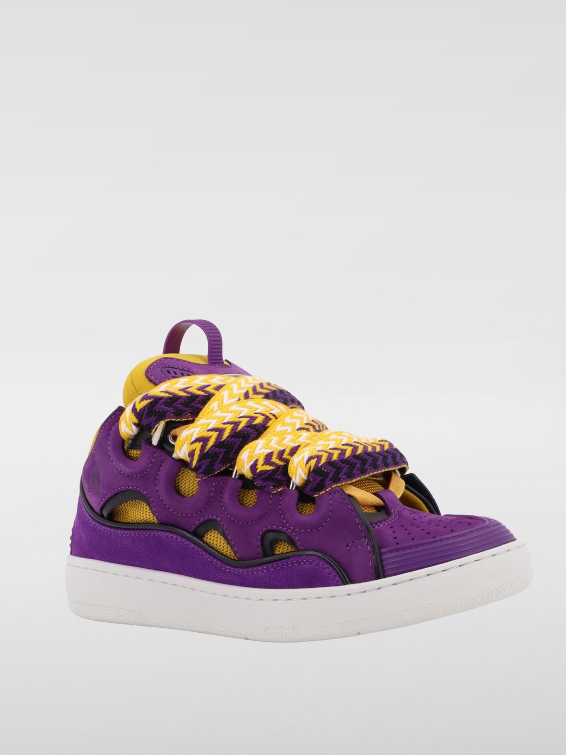 LANVIN SNEAKERS: Sneakers Curb Lanvin in camoscio e mesh , Giallo - Img 2