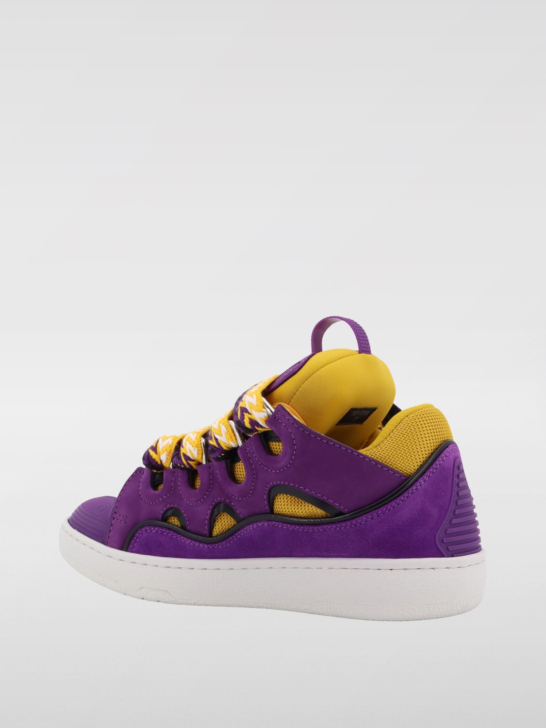 LANVIN SNEAKERS: Sneakers Curb Lanvin in camoscio e mesh , Giallo - Img 3