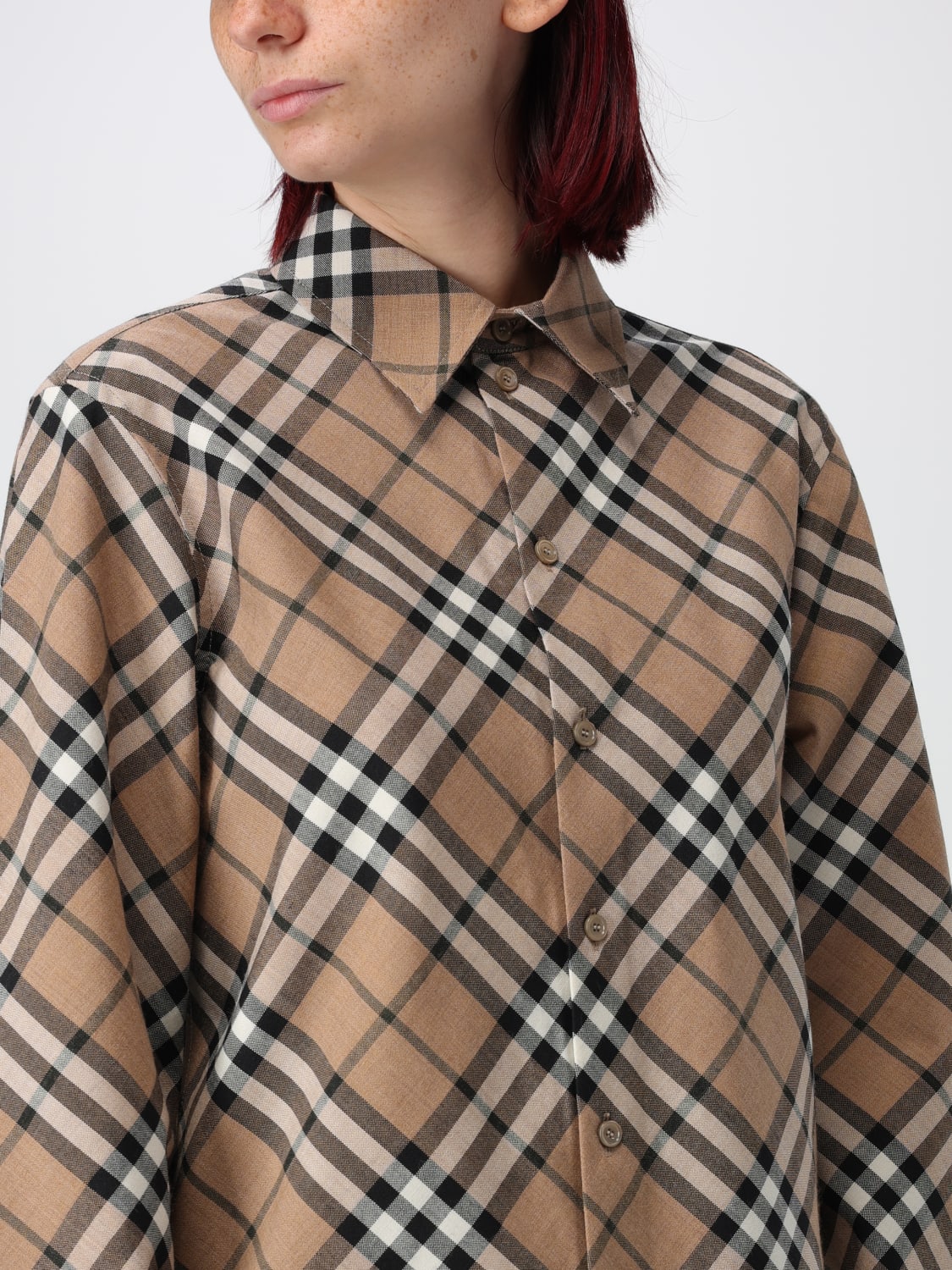 BURBERRY Shirt woman Walnut Burberry shirt 8093314 online at GIGLIO.COM