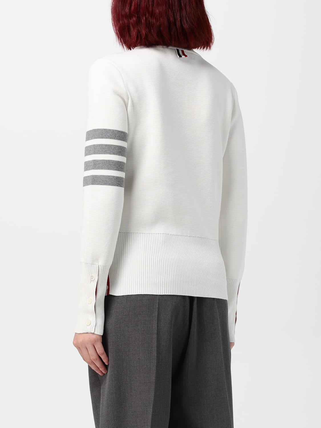 THOM BROWNE ホワイト ニットセーター 美品 L THOM BROWNE：セーター レディース - ホワイト | GIGLIO.COMオンライン