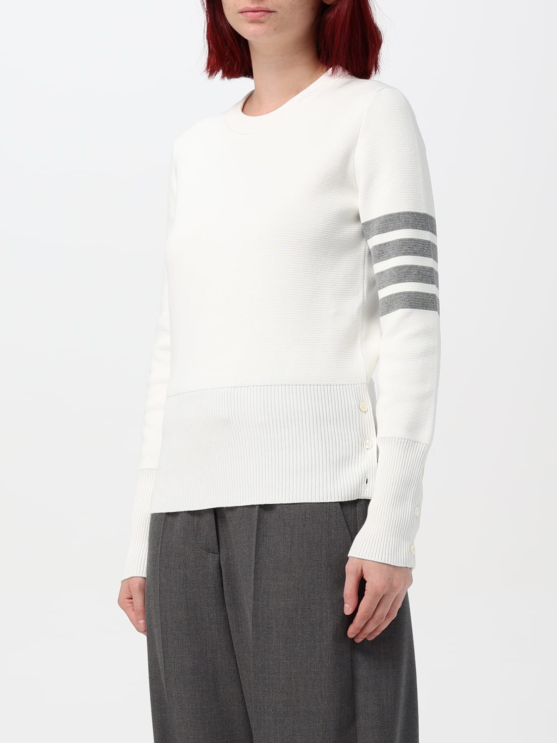 THOM BROWNE ホワイト ニットセーター 美品 L Milano Stitch Merino Wool 4-Bar V Neck Cardigan | Thom Browne