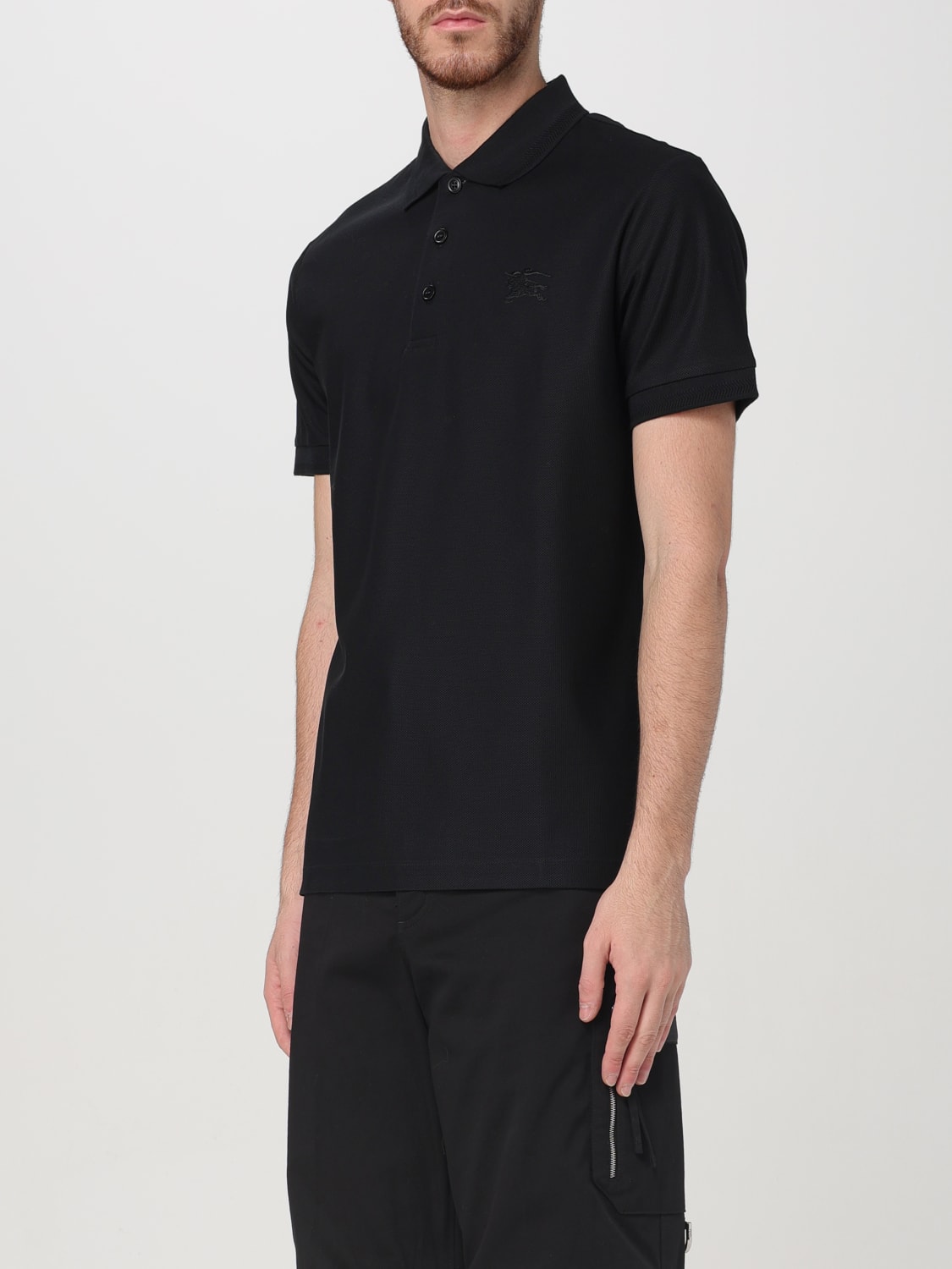 BURBERRY: Polo shirt men - Black | Burberry polo shirt