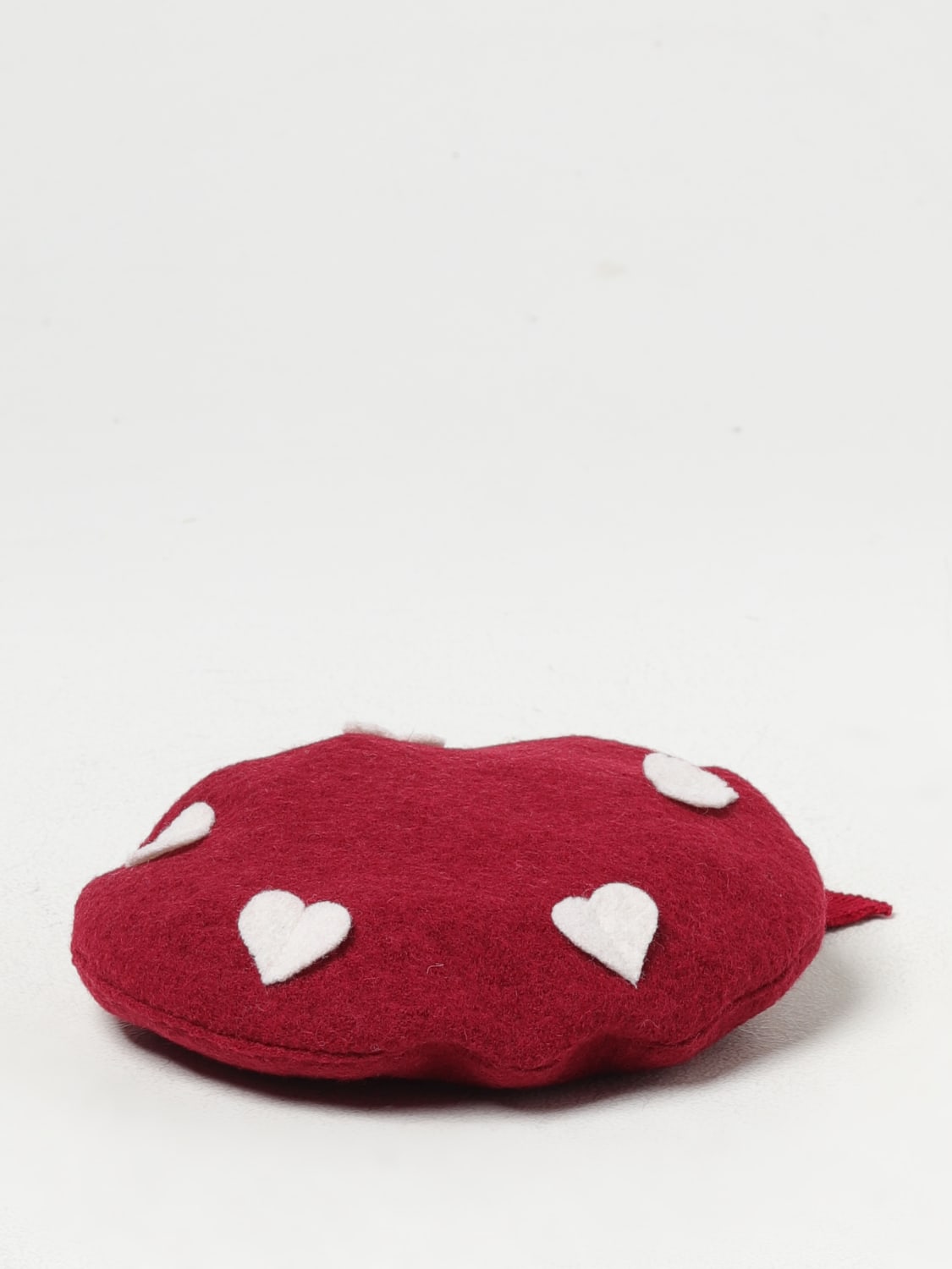 MONNALISA GIRLS' HATS: Monnalisa felt beret with heart details and bow, Red - Img 2