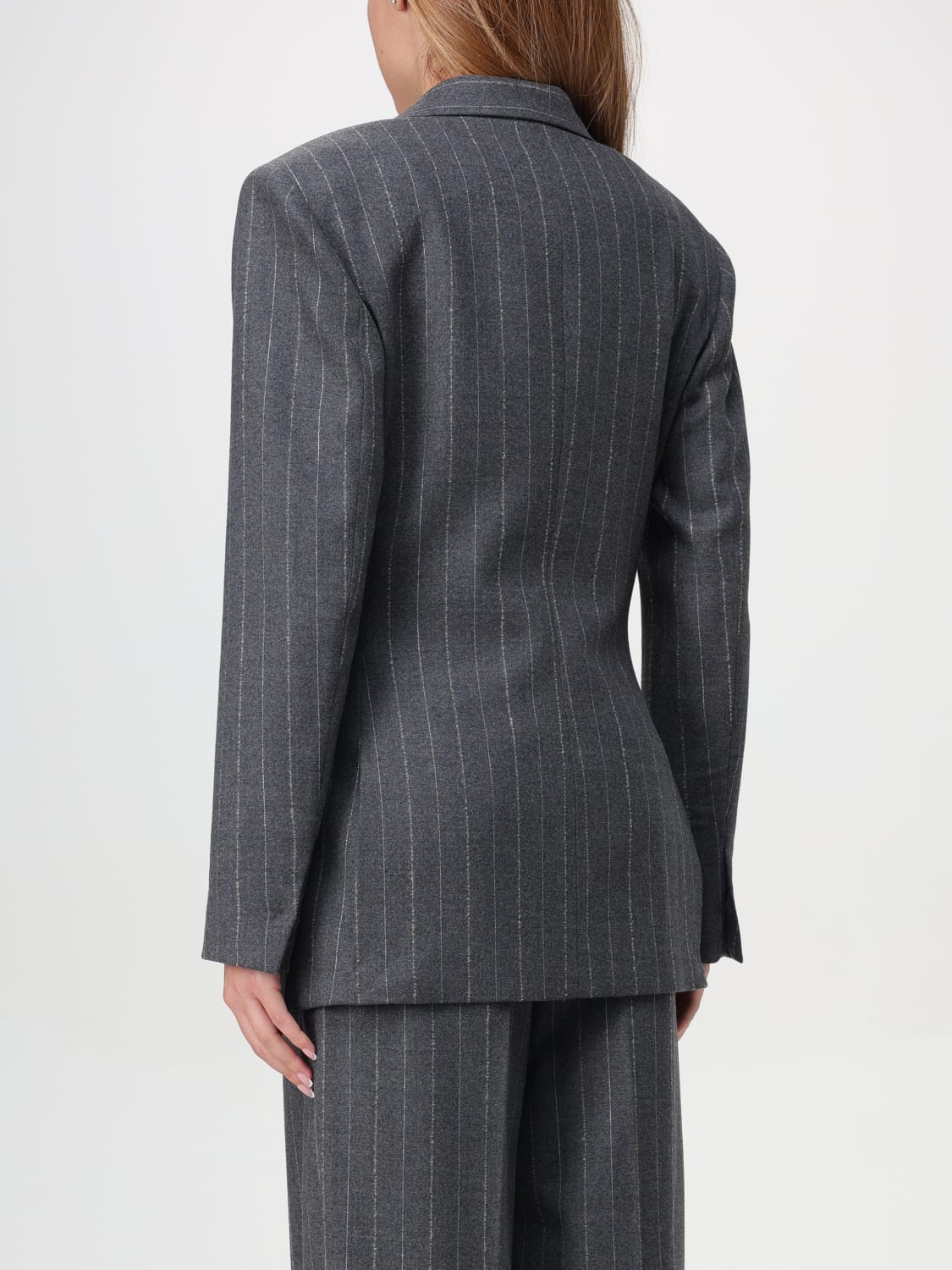 GENNY BLAZER: Genny pinstripe virgin wool blazer, Grey - Img 3