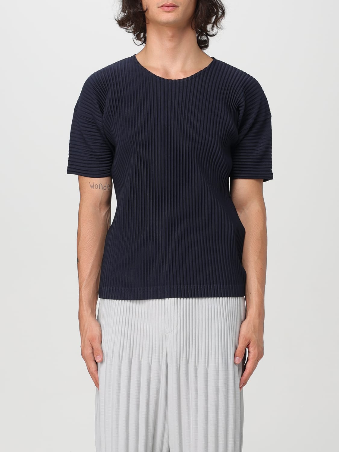 HOMME PLISSE' ISSEY MIYAKE T-SHIRT: T-shirt herren Homme Plisse' Issey Miyake, Blau - Img 1