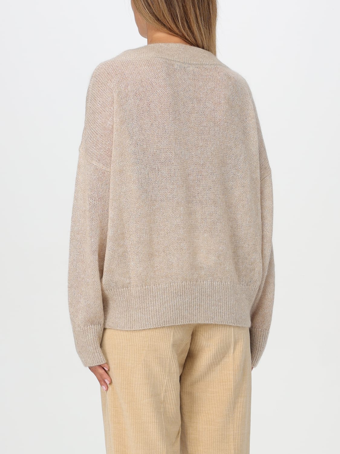 BRUNELLO CUCINELLI MAGLIA: Pullover Brunello Cucinelli in lana e lurex , Beige - Img 3