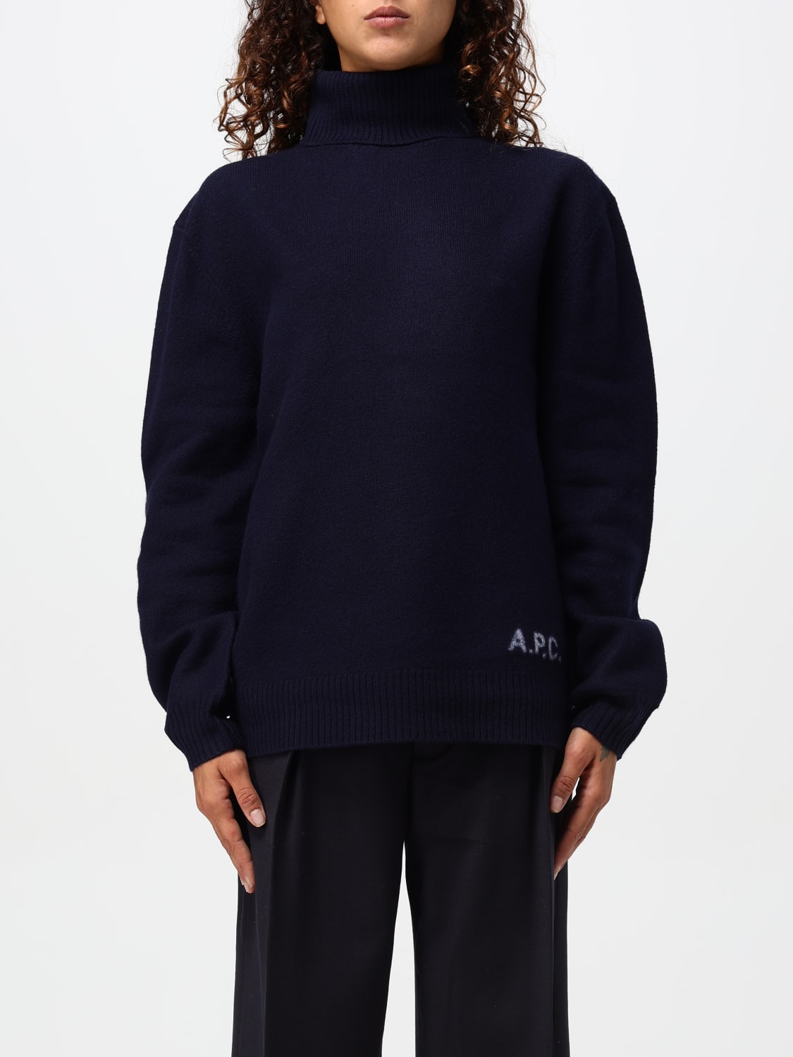 A.P.C. MAGLIA: Maglione a dolcevita A.P.C., Blue - Img 1