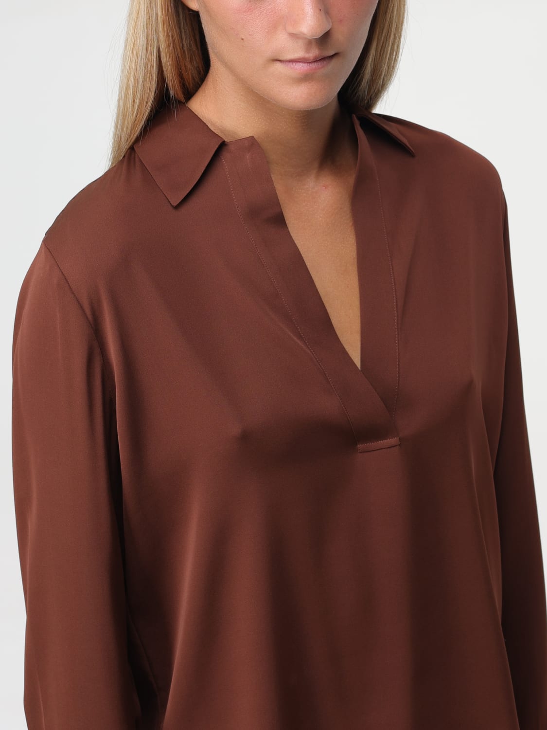 VINCE TOP: Vince silk blouse, Brown - Img 3