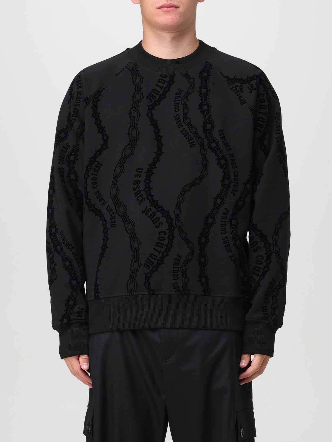 VERSACE JEANS COUTURE SWEATSHIRT: Sweatshirt men Versace Jeans Couture, Black - Img 1