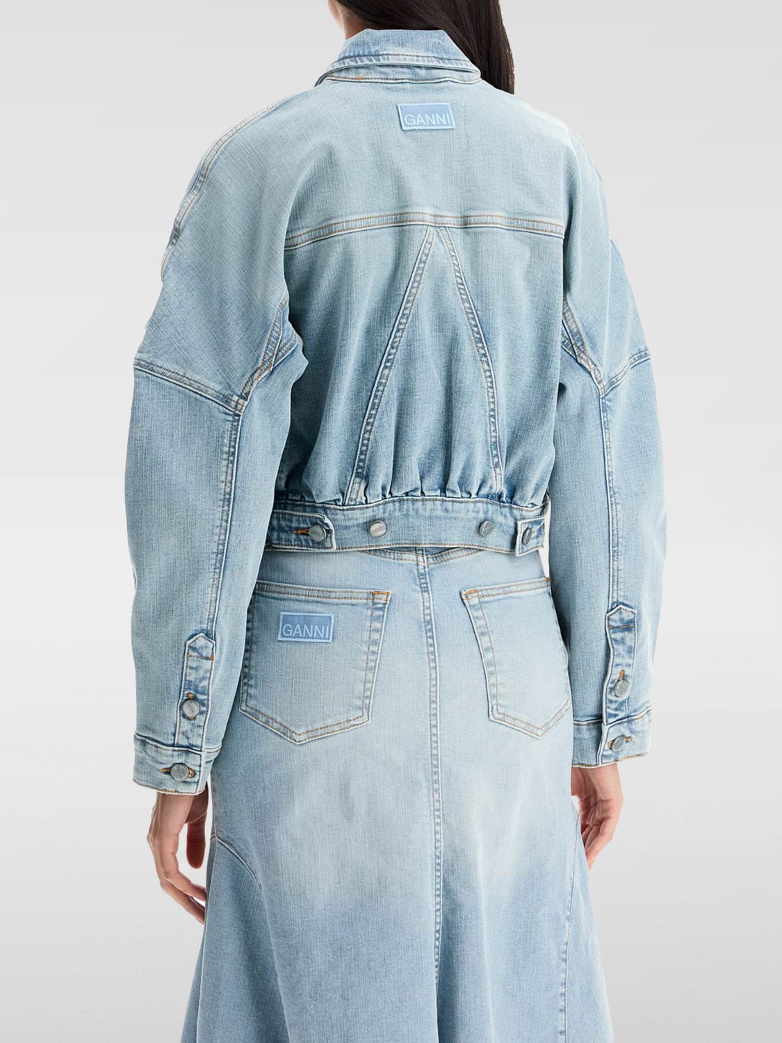 GANNI JACKET: Ganni women's jacket, Denim - Img 2