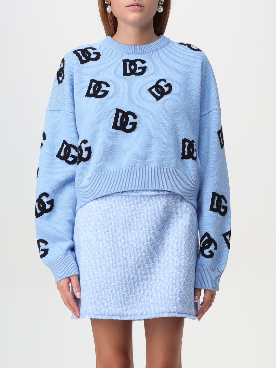 DOLCE & GABBANA SWEATER: Sweatshirt woman Dolce & Gabbana, Blue - Img 1