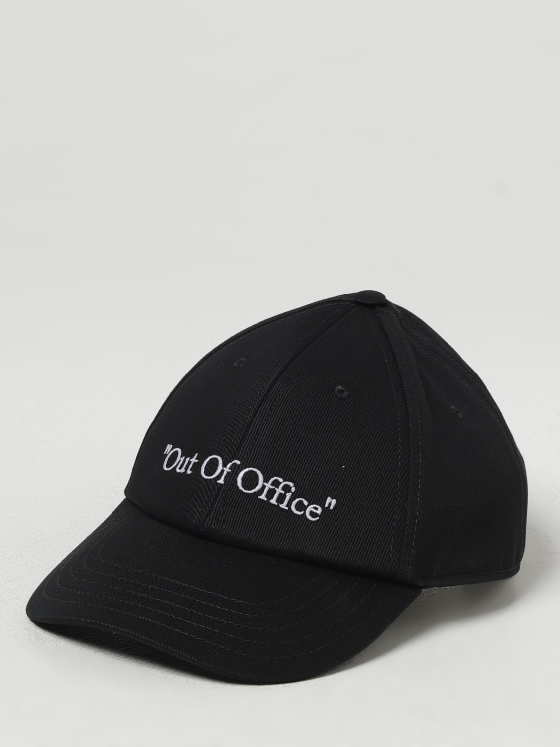 Giglio Cappello Out Of Office Off-White in cotone con logo ricamato