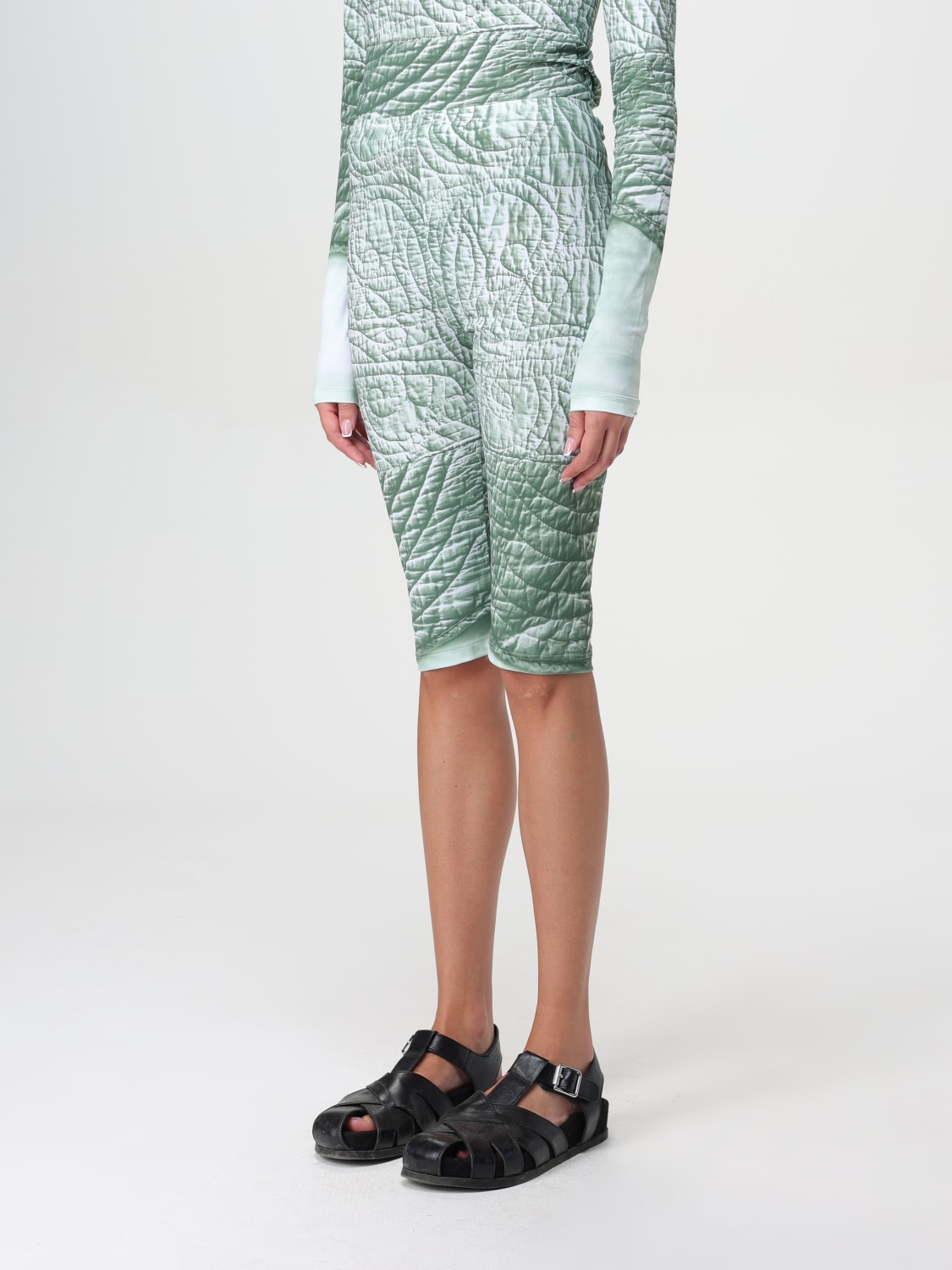 MM6 MAISON MARGIELA SHORT: Mm6 Maison Margiela printed jersey leggings, Green - Img 4