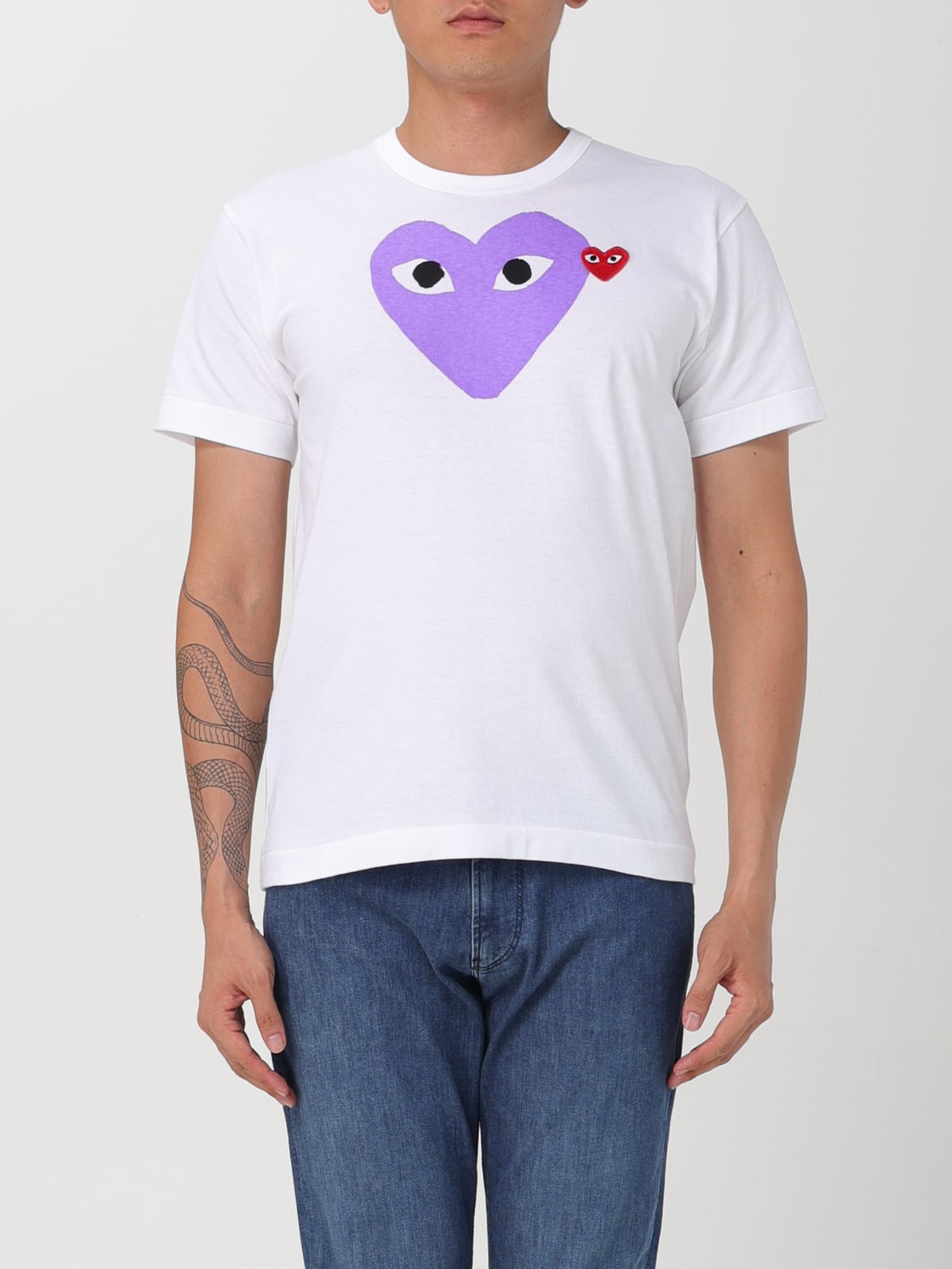 COMME DES GARCONS PLAY T-SHIRT: Polo shirt men Comme Des Garcons Play, Violet - Img 1