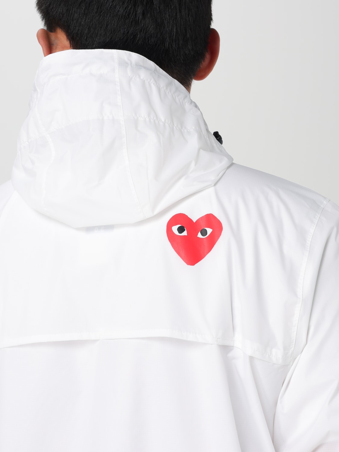 COMME DES GARCONS PLAY GIACCA: Giacca con cappuccio Comme Des Garcons Play, Bianco - Img 4