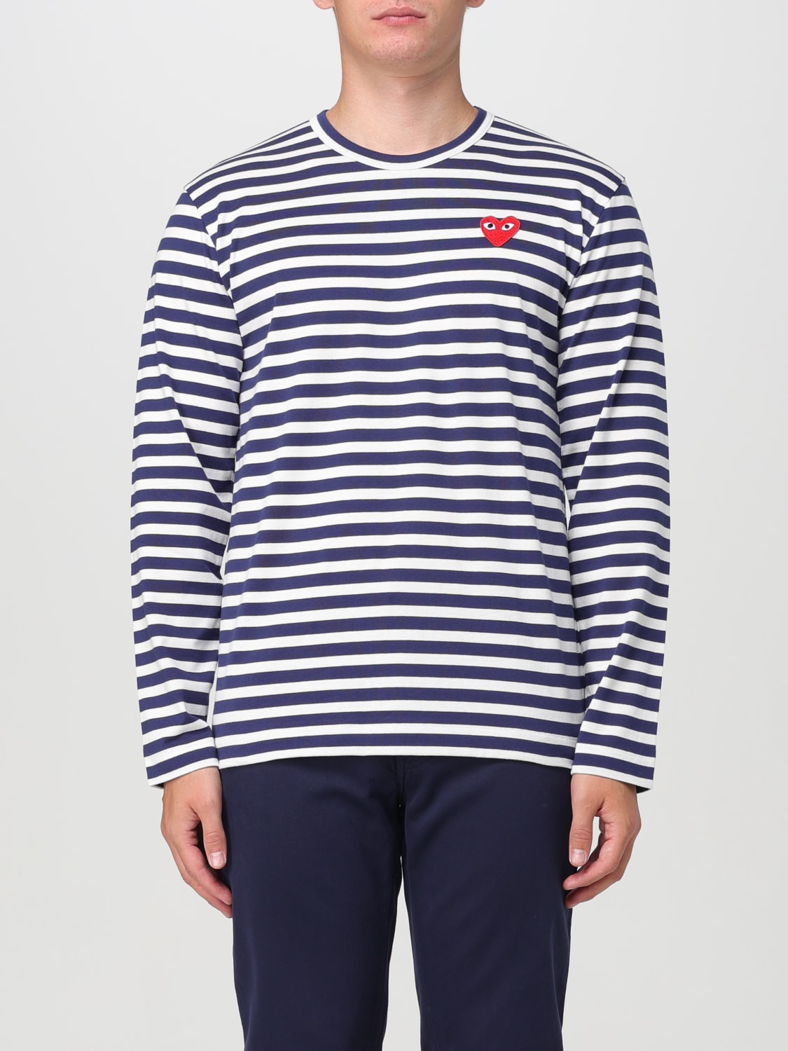 COMME DES GARCONS PLAY Polo shirt men Blue Comme Des Garcons Play t shirt AXT010 online at GIGLIO.COM