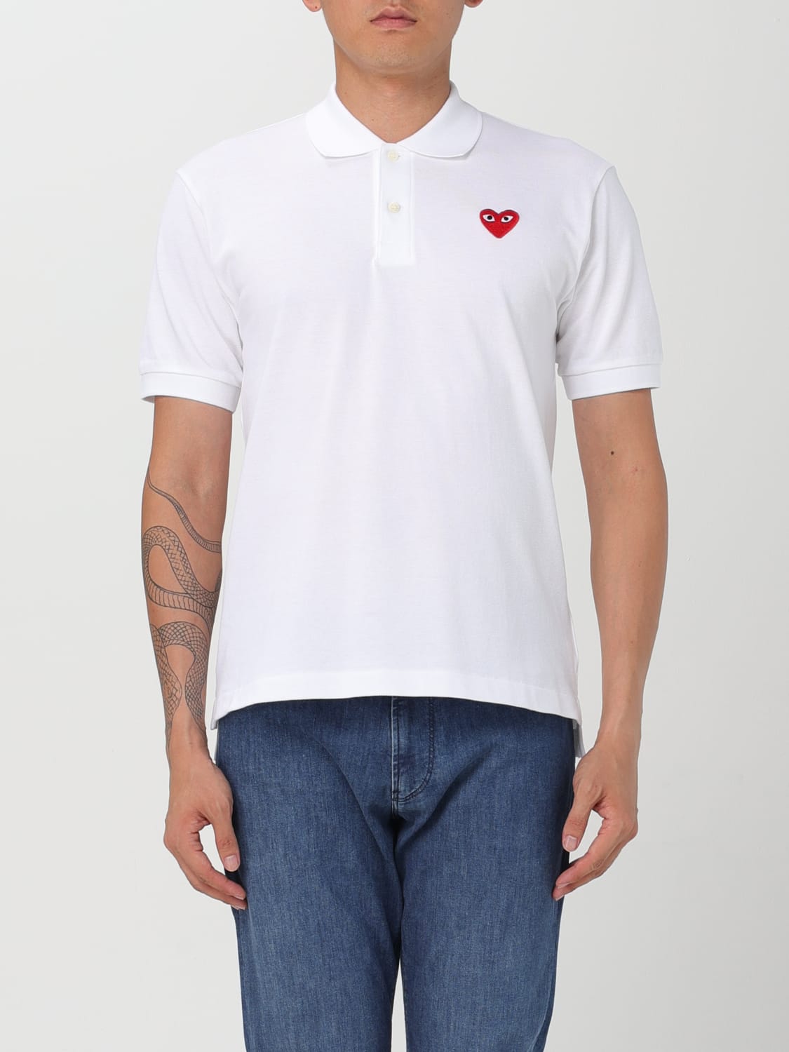 COMME DES GARCONS PLAY POLO SHIRT: Polo shirt men Comme Des Garcons Play, White - Img 1