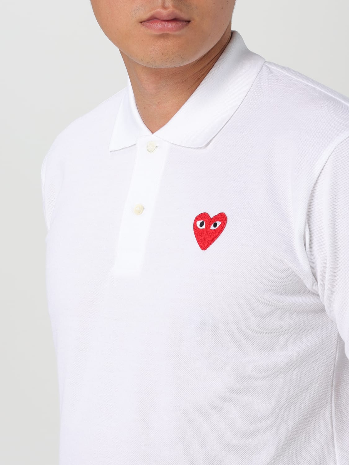 COMME DES GARCONS PLAY POLO SHIRT: Polo shirt men Comme Des Garcons Play, White - Img 3