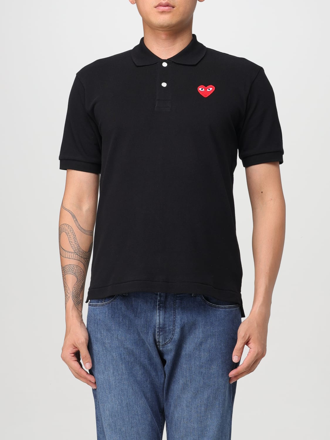 COMME DES GARCONS PLAY POLO SHIRT: Polo shirt men Comme Des Garcons Play, Black - Img 1