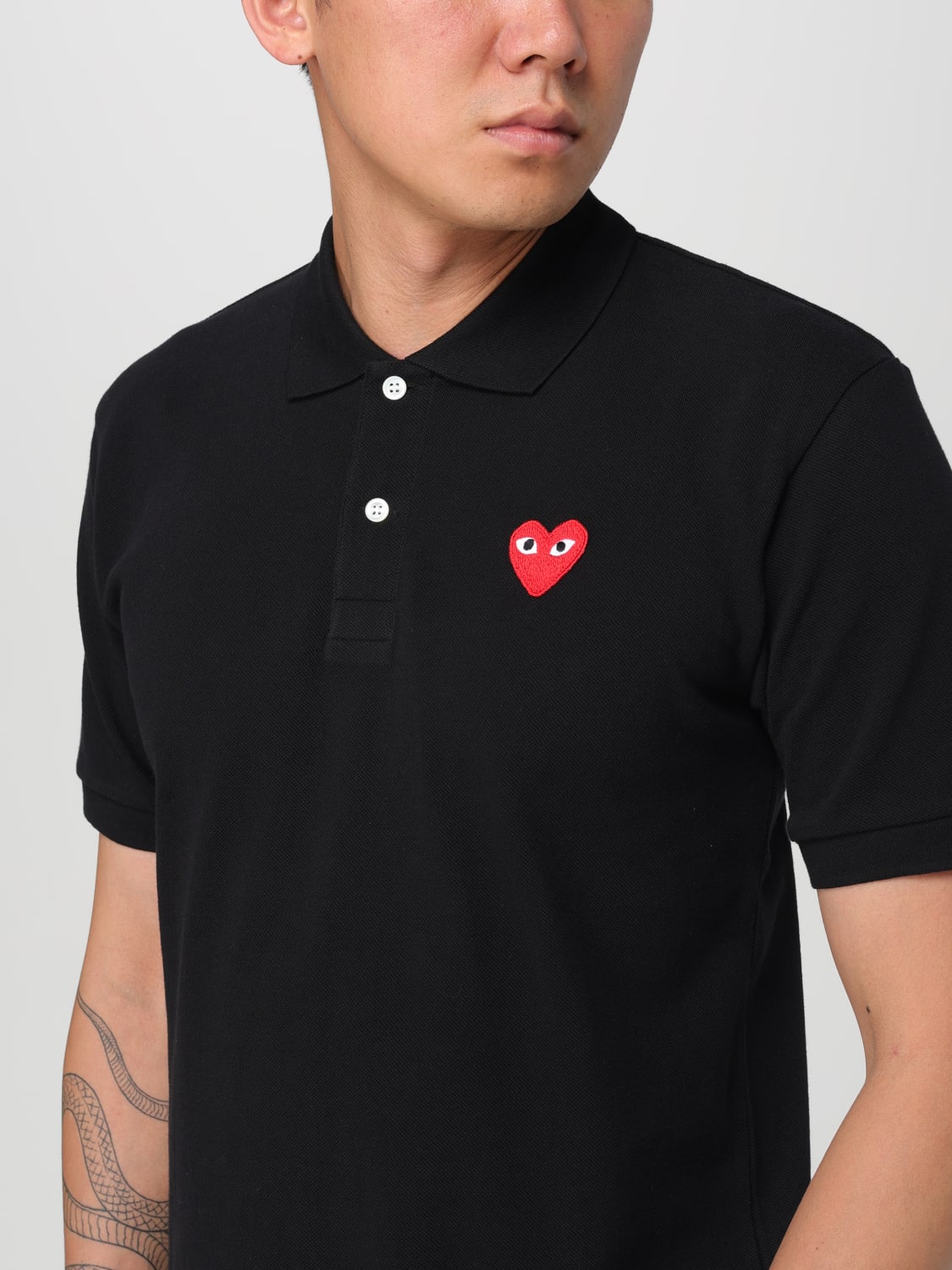 COMME DES GARCONS PLAY POLO SHIRT: Polo shirt men Comme Des Garcons Play, Black - Img 3