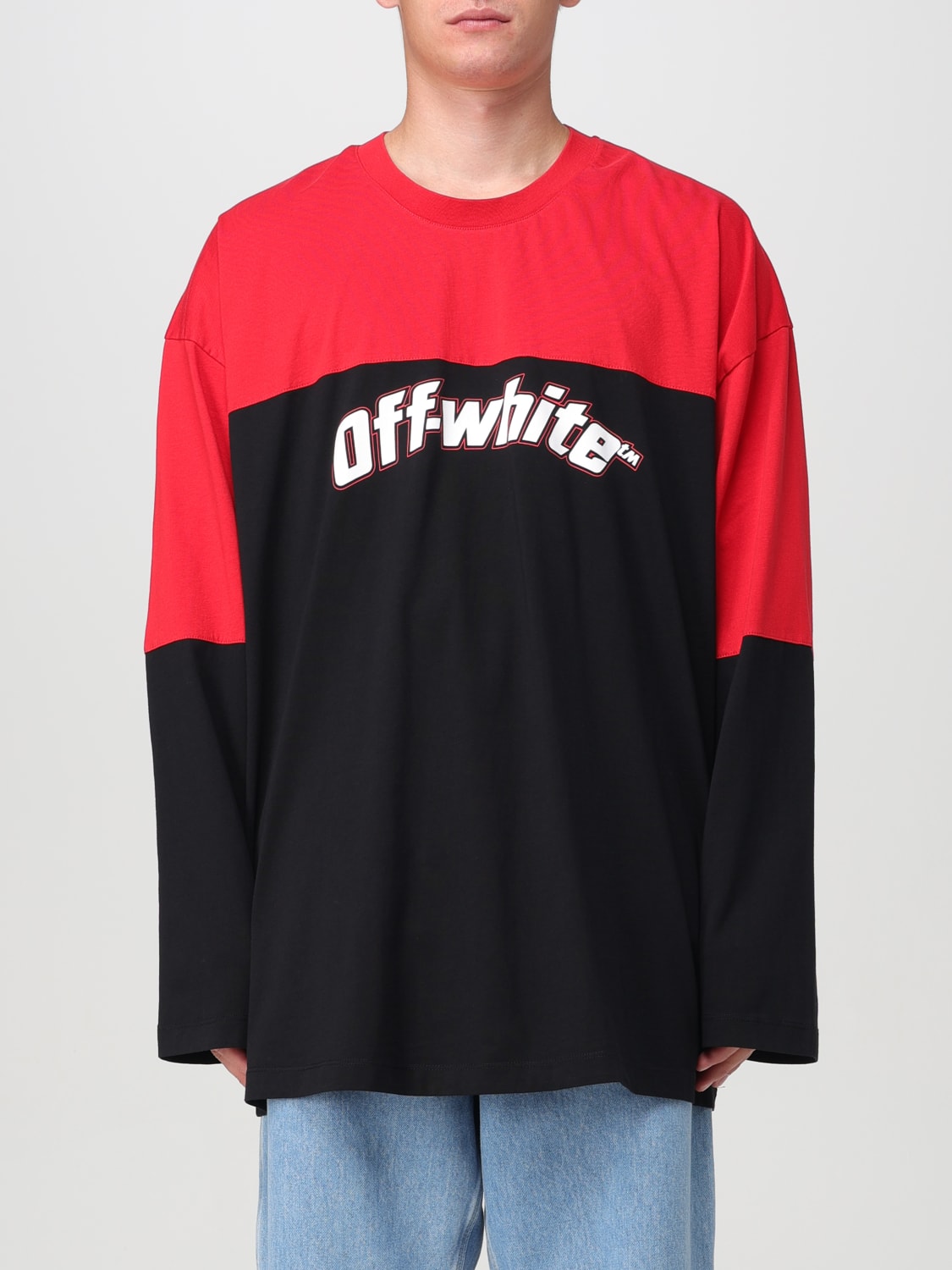 OFF-WHITE T-SHIRT: T-shirt Off-White in cotone con stampa logo , Nero - Img 1