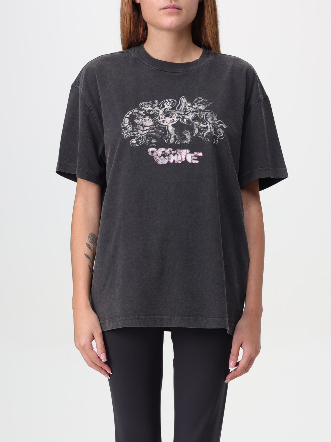 OFF-WHITE T-SHIRT: Top woman Off-white, Black - Img 1