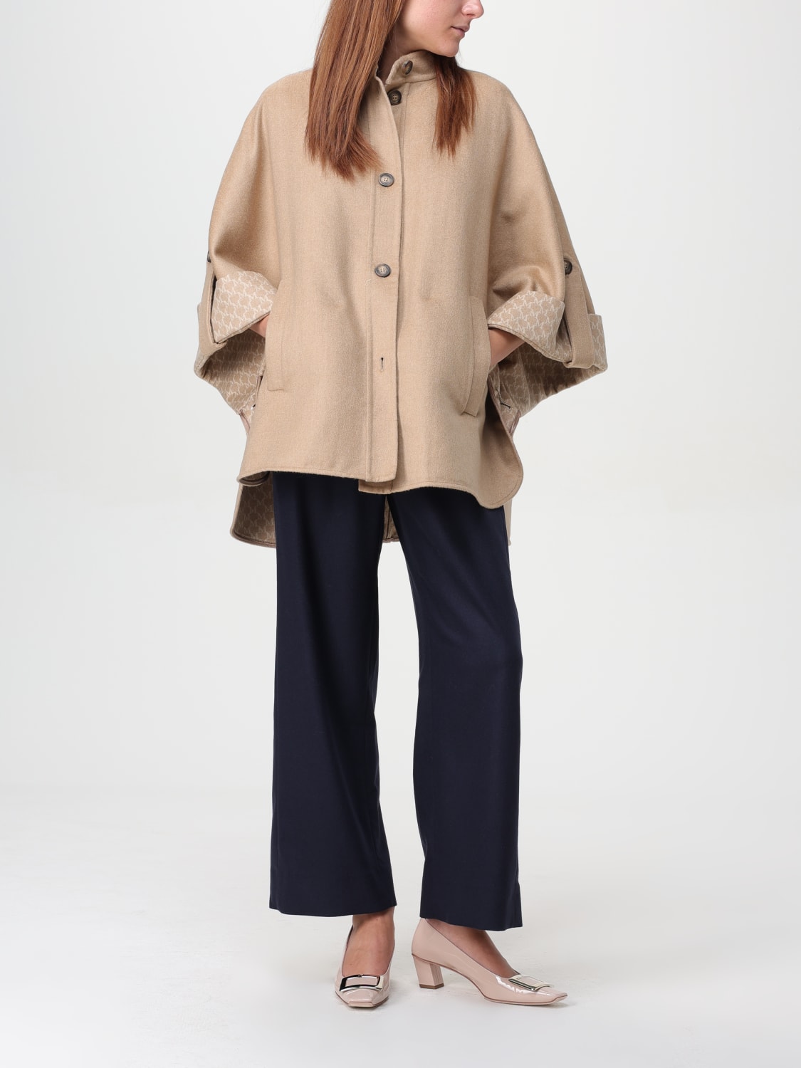 MAX MARA COAT: Cape woman Max Mara, Beige - Img 2