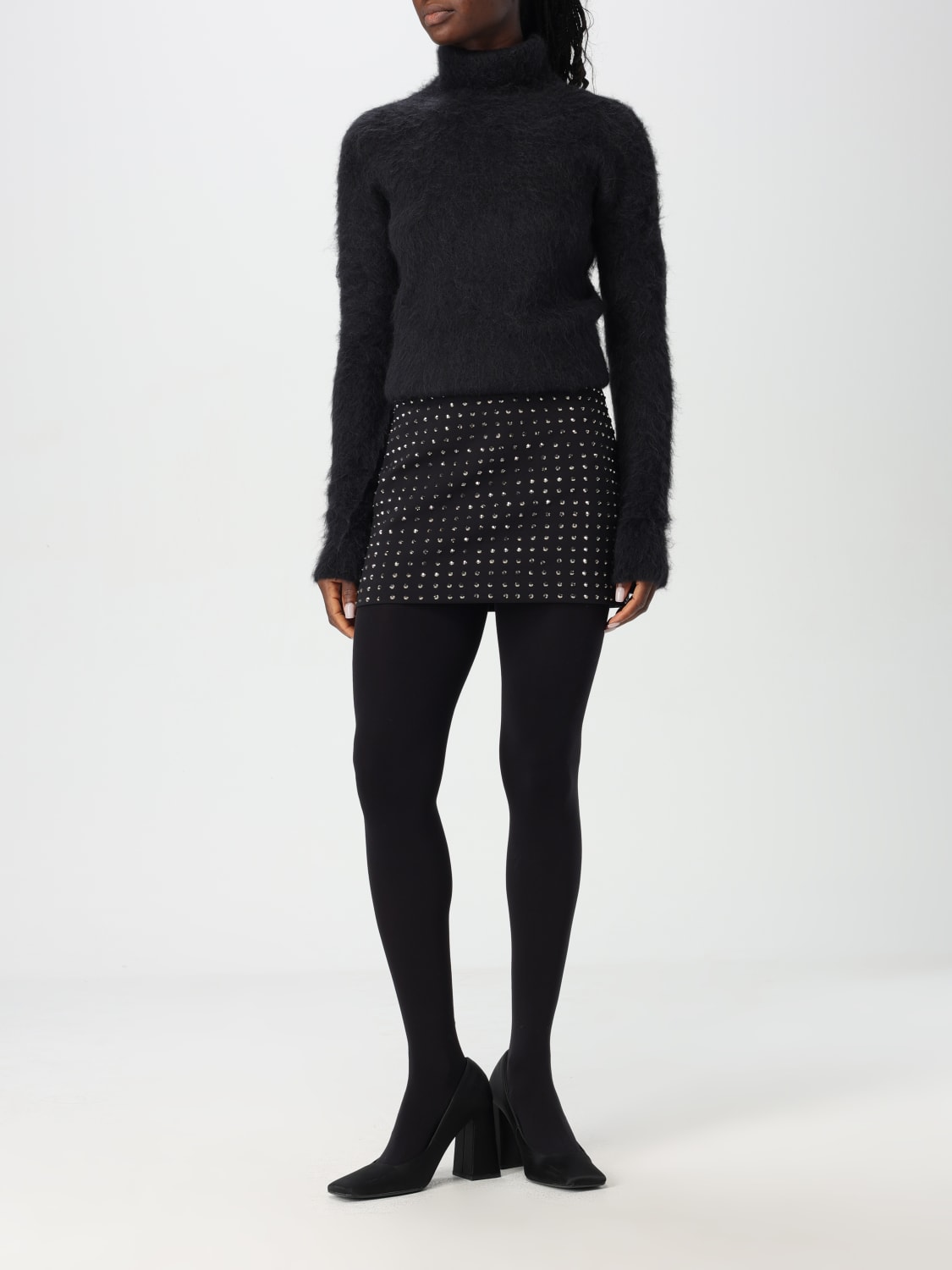 SPORTMAX GONNA: Gonna mini Sportmax in tessuto con strass , Nero - Img 2