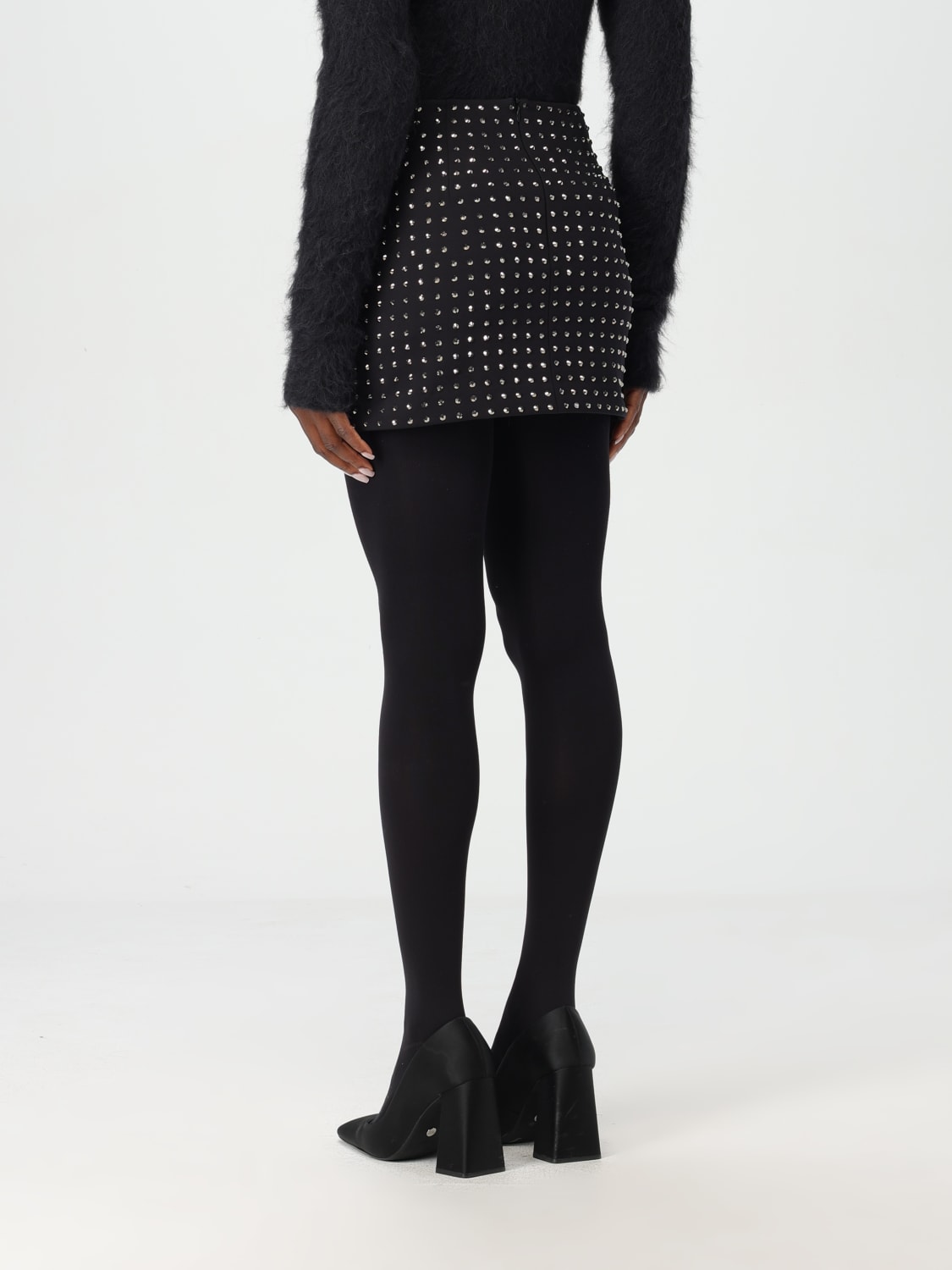 SPORTMAX GONNA: Gonna mini Sportmax in tessuto con strass , Nero - Img 3