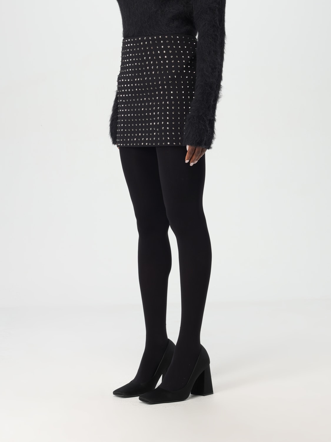 SPORTMAX GONNA: Gonna mini Sportmax in tessuto con strass , Nero - Img 4