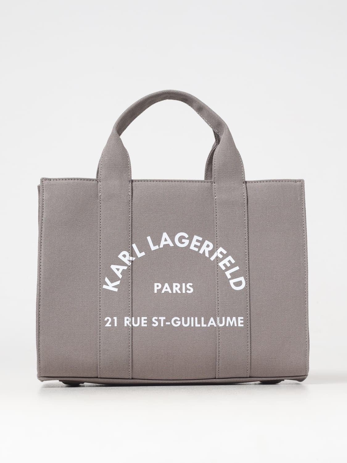 KARL LAGERFELD BORSA TOTE: Borse tote in cotone Karl Lagerfeld, Grigio - Img 1