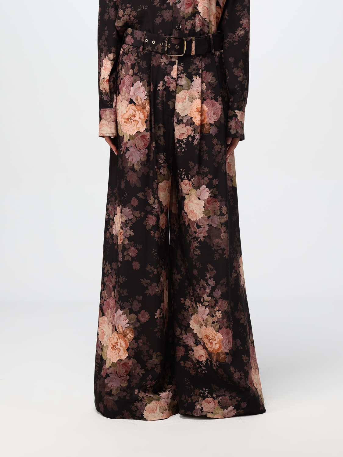 Giglio Pantalone Zimmermann in seta con fiori all over