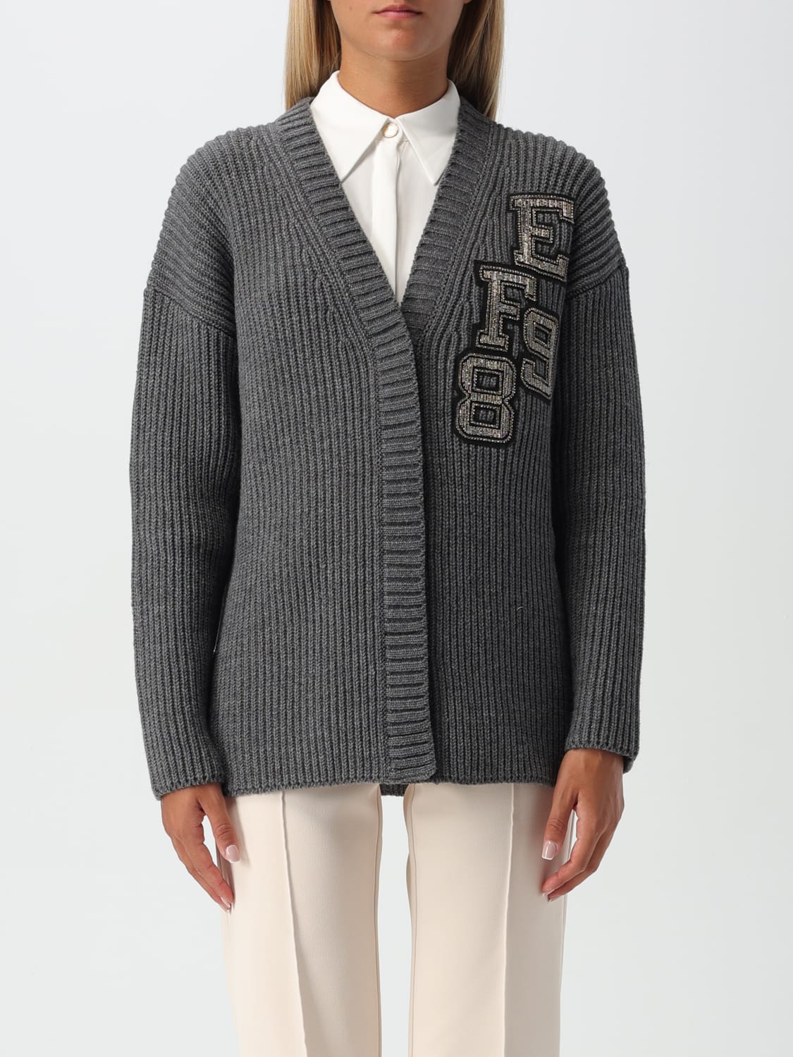 ELISABETTA FRANCHI CARDIGAN: Sweater woman Elisabetta Franchi, Grey - Img 1