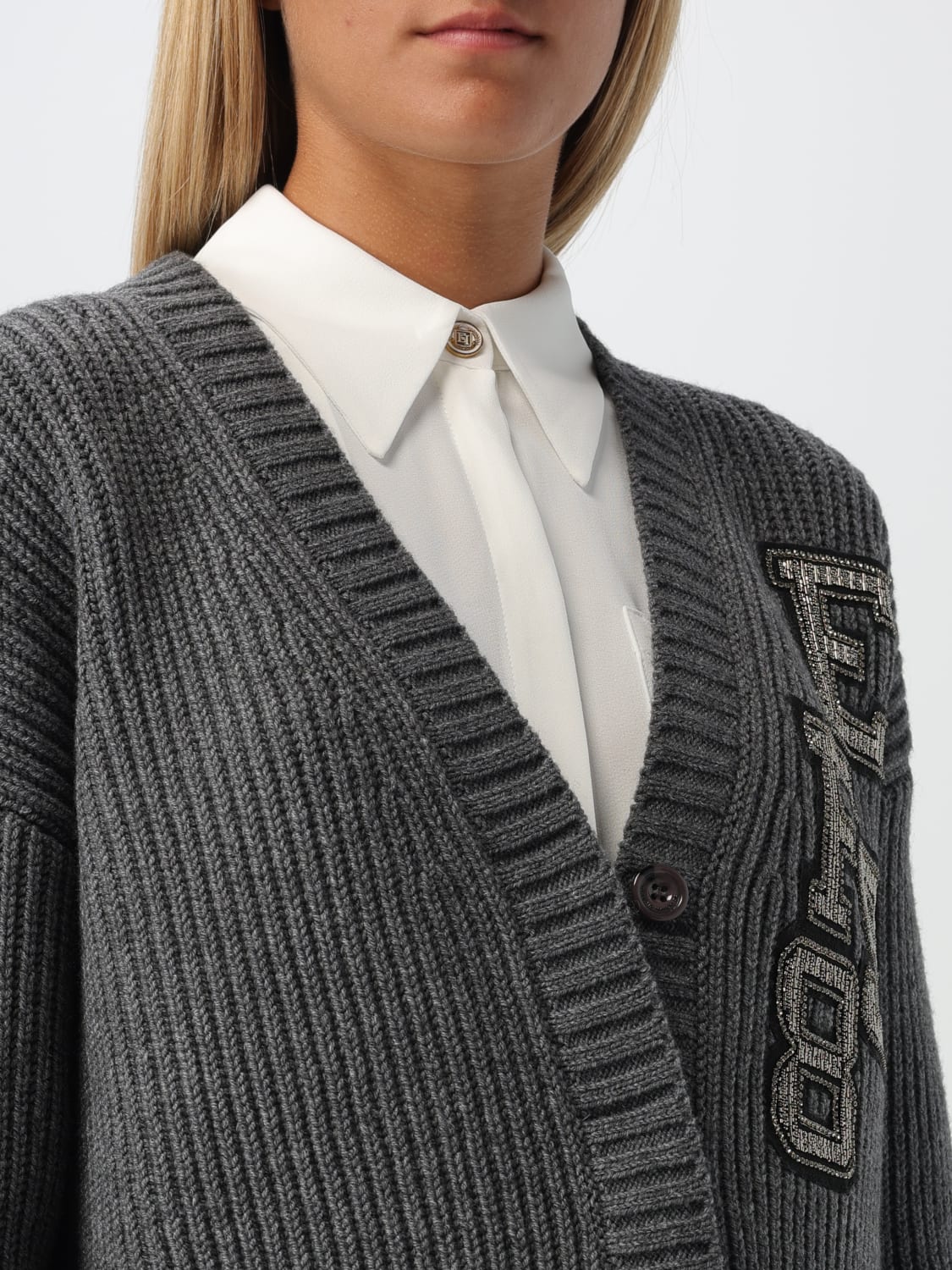 ELISABETTA FRANCHI CARDIGAN: Sweater woman Elisabetta Franchi, Grey - Img 4