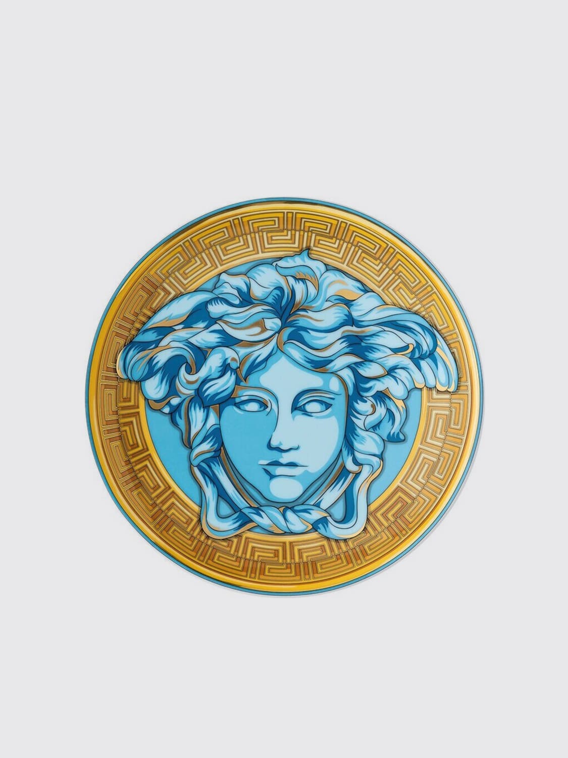 VERSACE HOME PIATTI: Piatto Medusa Versace Home in porcellana, Azzurro - Img 1