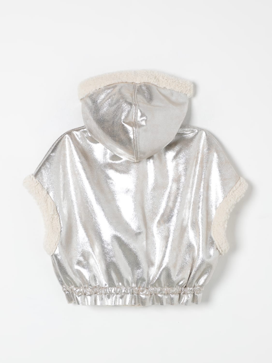 MONNALISA VESTCOAT: Monnalisa girls' cape, Silver - Img 2