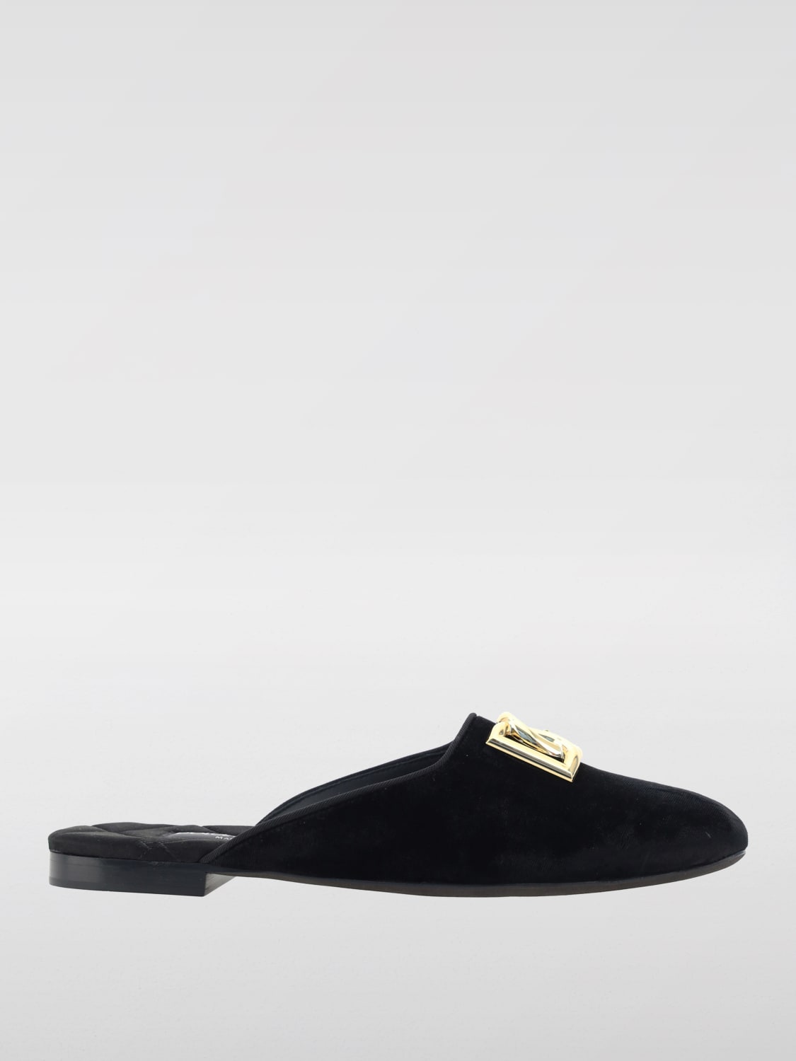 DOLCE & GABBANA SCARPE BASSE: Sabot Jackie Dolce & Gabbana in velluto , Nero - Img 1