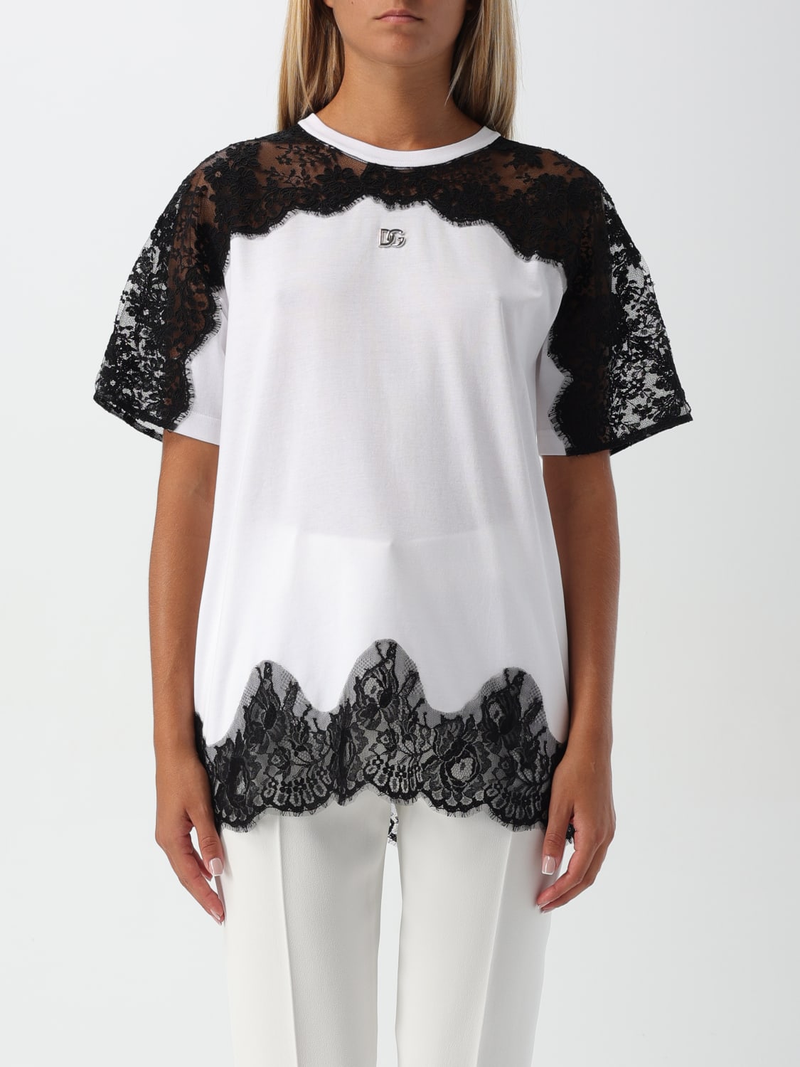 Giglio T-shirt con inserti in pizzo Dolce & Gabbana