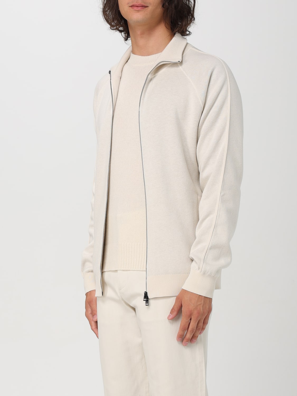 BOSS CARDIGAN: Sweatshirt homme Boss, Jaune Crème - Img 4