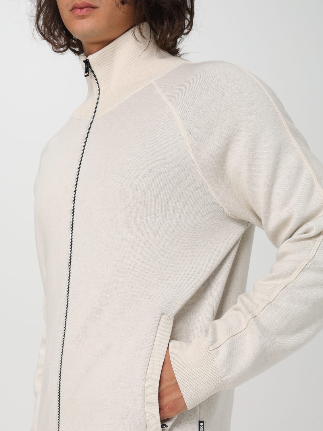 BOSS CARDIGAN: Sweatshirt homme Boss, Jaune Crème - Img 5